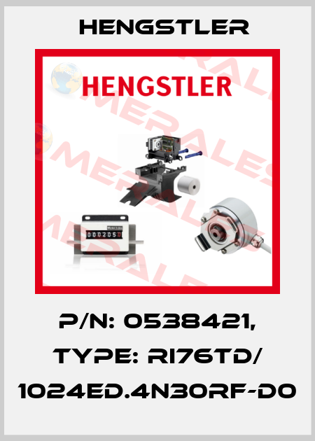 p/n: 0538421, Type: RI76TD/ 1024ED.4N30RF-D0 Hengstler