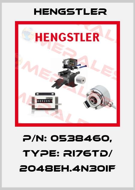 p/n: 0538460, Type: RI76TD/ 2048EH.4N30IF Hengstler