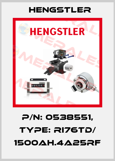 p/n: 0538551, Type: RI76TD/ 1500AH.4A25RF Hengstler