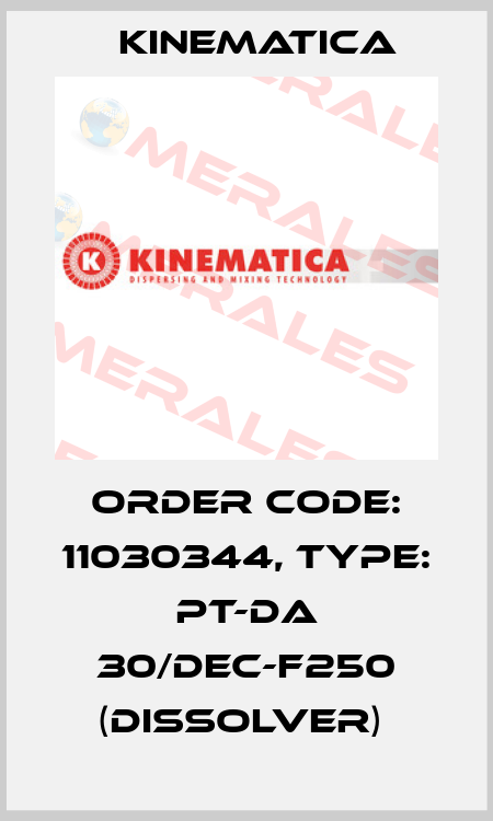 Order Code: 11030344, Type: PT-DA 30/DEC-F250 (Dissolver)  Kinematica