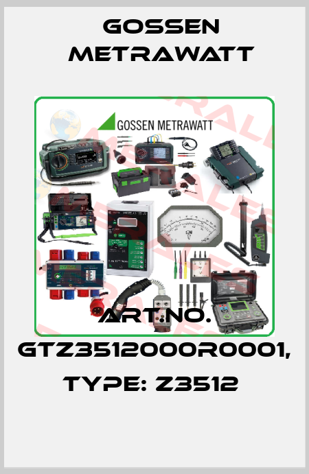 Art.No. GTZ3512000R0001, Type: Z3512  Gossen Metrawatt