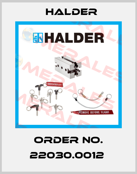 Order No. 22030.0012  Halder