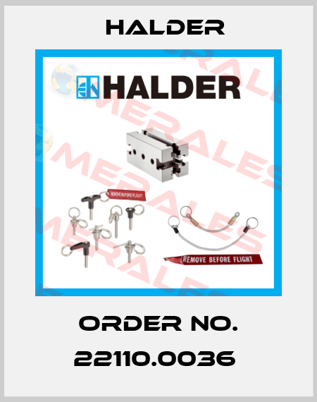Order No. 22110.0036  Halder