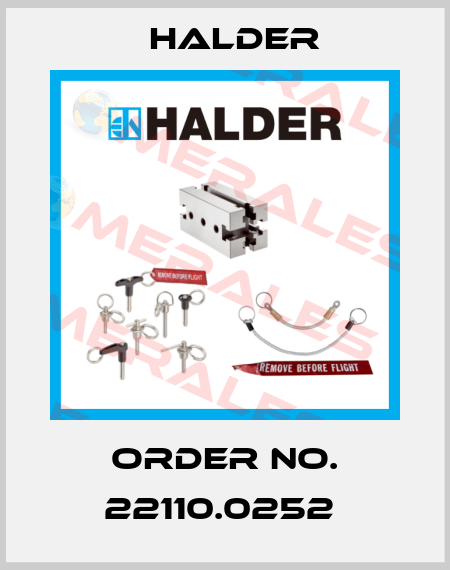 Order No. 22110.0252  Halder