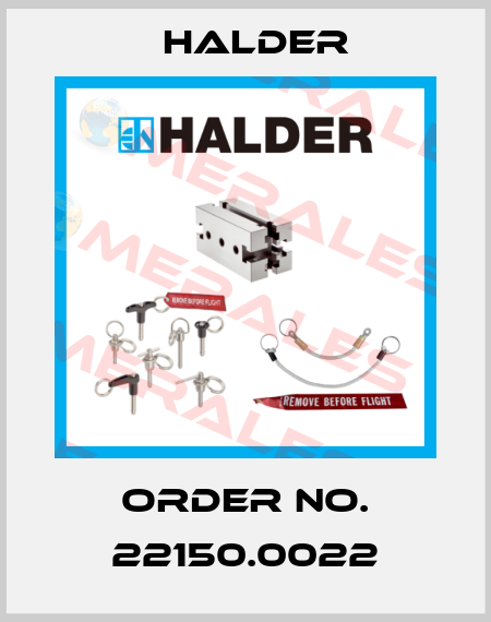 Order No. 22150.0022 Halder
