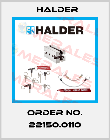 Order No. 22150.0110 Halder