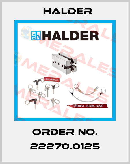Order No. 22270.0125 Halder