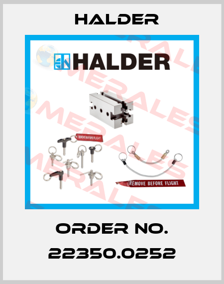 Order No. 22350.0252 Halder