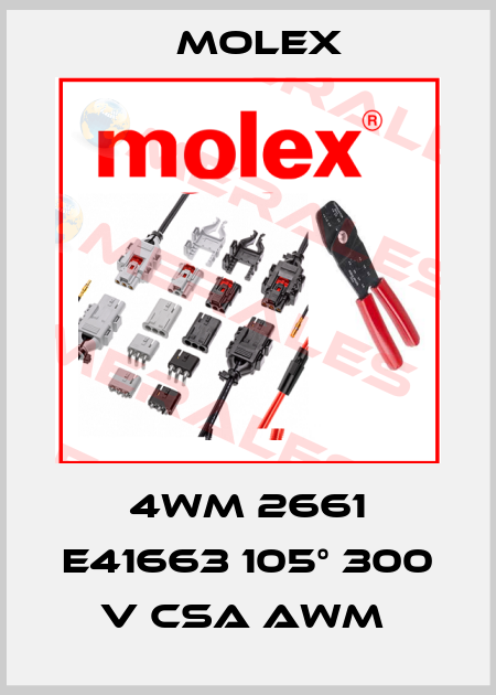 4WM 2661 E41663 105° 300 V CSA AWM  Molex