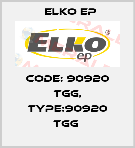 Code: 90920 TGG, Type:90920 TGG  Elko EP