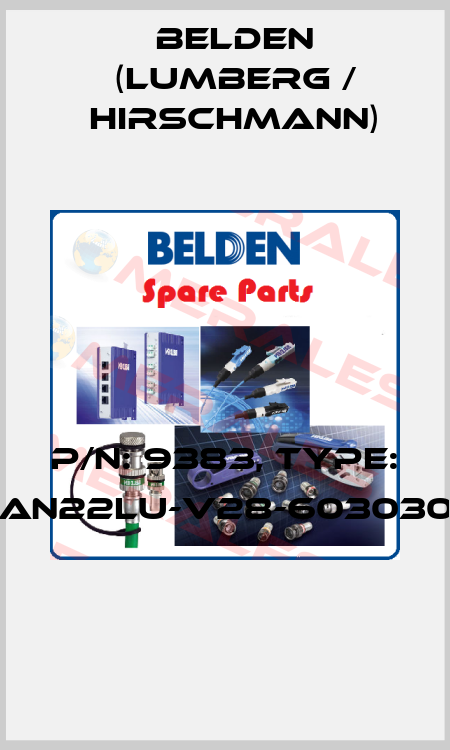P/N: 9383, Type: GAN22LU-V28-6030300  Belden (Lumberg / Hirschmann)