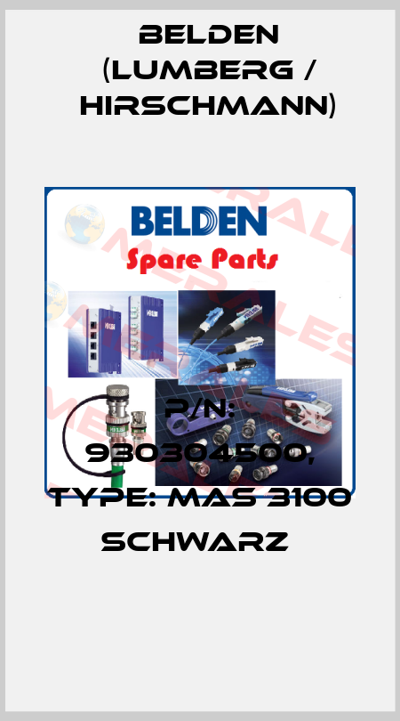P/N: 930304500, Type: MAS 3100 SCHWARZ  Belden (Lumberg / Hirschmann)