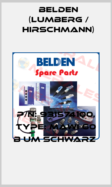 P/N: 931574100, Type: MAWI 60 B UM schwarz  Belden (Lumberg / Hirschmann)