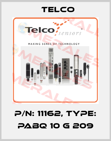 p/n: 11162, Type: PABQ 10 G 209 Telco