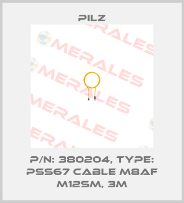 p/n: 380204, Type: PSS67 Cable M8af M12sm, 3m Pilz