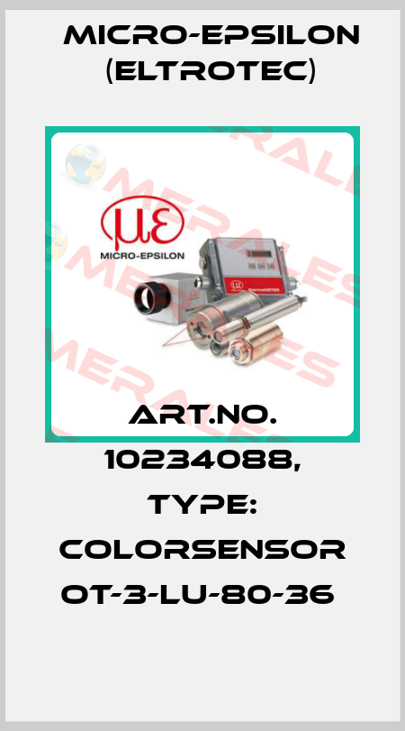 Art.No. 10234088, Type: colorSENSOR OT-3-LU-80-36  Micro-Epsilon (Eltrotec)