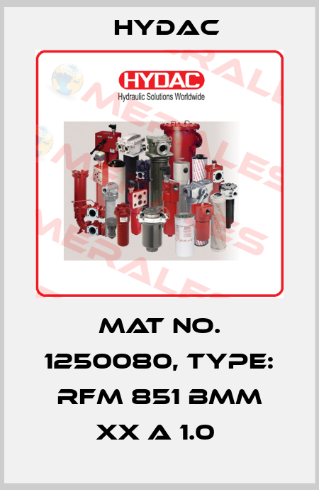 Mat No. 1250080, Type: RFM 851 BMM XX A 1.0  Hydac