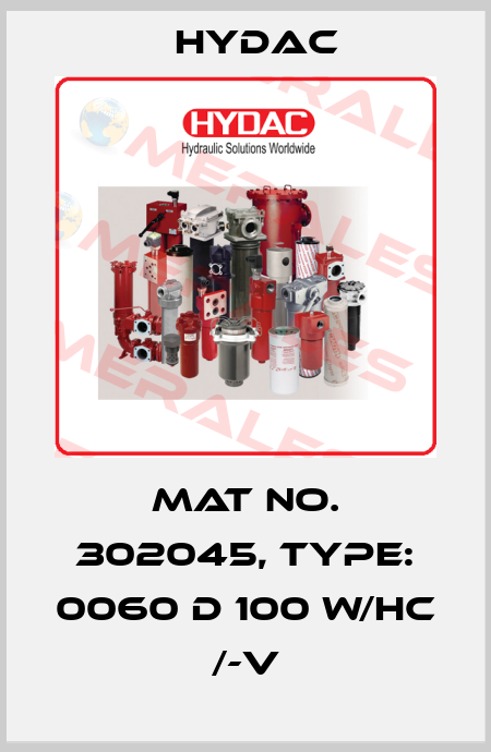 Mat No. 302045, Type: 0060 D 100 W/HC /-V Hydac