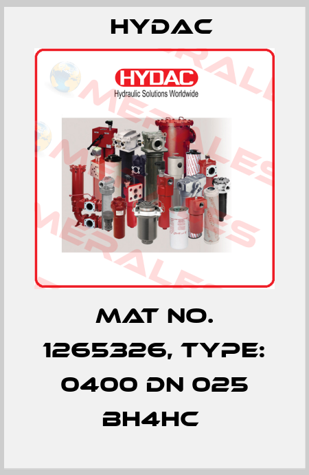 Mat No. 1265326, Type: 0400 DN 025 BH4HC  Hydac