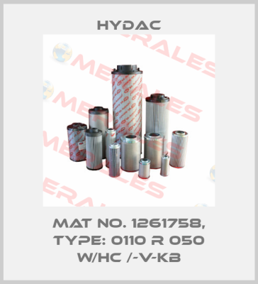 Mat No. 1261758, Type: 0110 R 050 W/HC /-V-KB Hydac