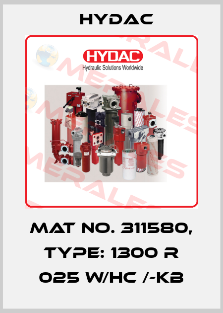 Mat No. 311580, Type: 1300 R 025 W/HC /-KB Hydac