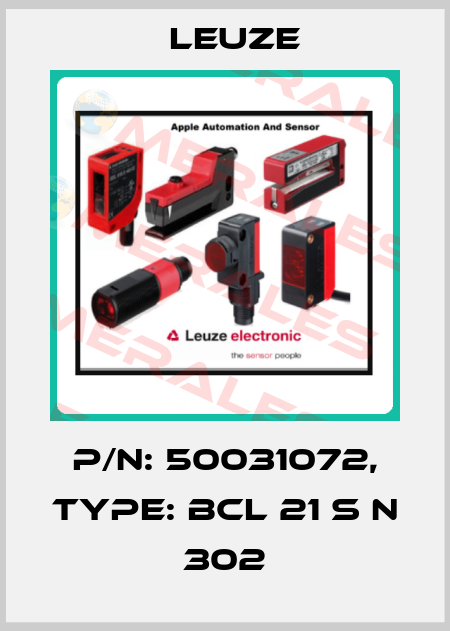 p/n: 50031072, Type: BCL 21 S N 302 Leuze