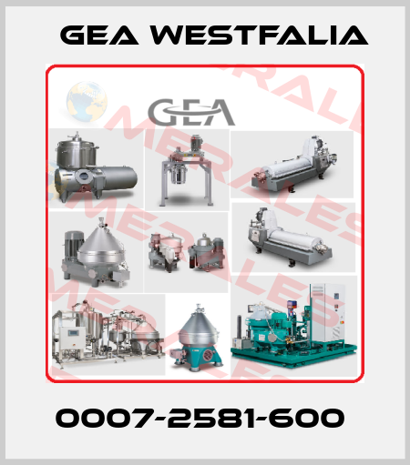 0007-2581-600  Gea Westfalia