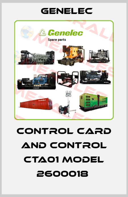 CONTROL CARD AND CONTROL CTA01 MODEL 2600018  Genelec