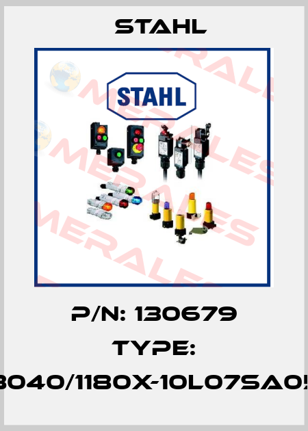P/N: 130679 Type: 8040/1180X-10L07SA05 Stahl