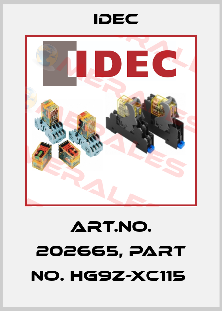 Art.No. 202665, Part No. HG9Z-XC115  Idec