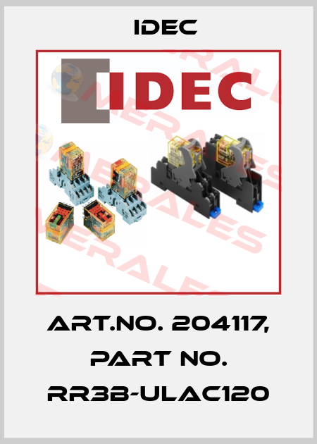 Art.No. 204117, Part No. RR3B-ULAC120 Idec