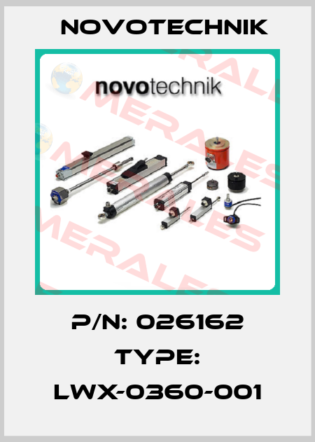 P/N: 026162 Type: LWX-0360-001 Novotechnik