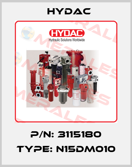 P/N: 3115180 Type: N15DM010 Hydac
