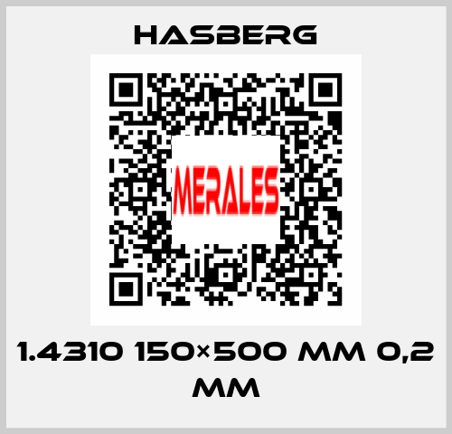 1.4310 150×500 mm 0,2 mm Hasberg