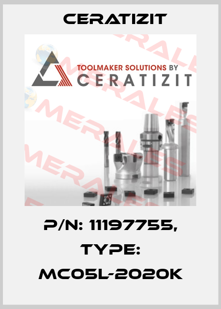 P/N: 11197755, Type: MC05L-2020K Ceratizit