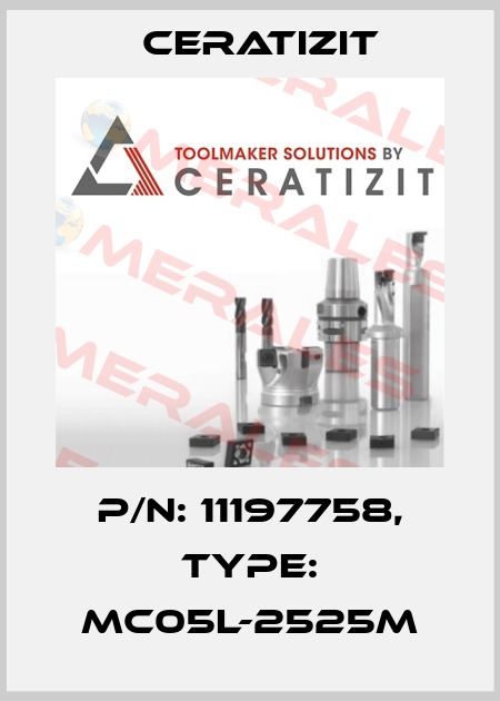 P/N: 11197758, Type: MC05L-2525M Ceratizit