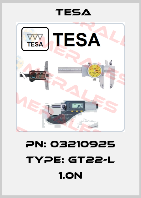 PN: 03210925 Type: GT22-L 1.0N Tesa