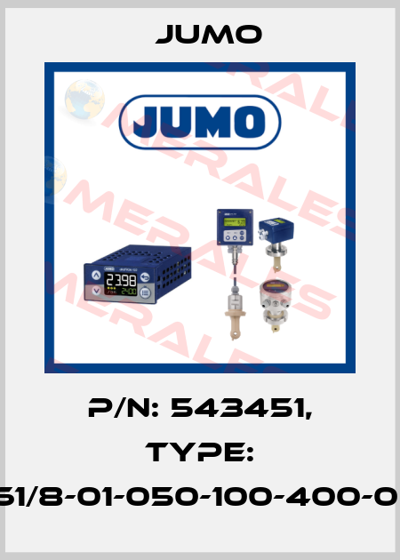 P/N: 543451, Type: 709061/8-01-050-100-400-00/252 Jumo
