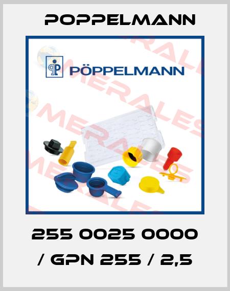 255 0025 0000 / GPN 255 / 2,5 Poppelmann