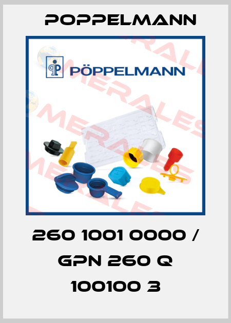260 1001 0000 / GPN 260 Q 100100 3 Poppelmann