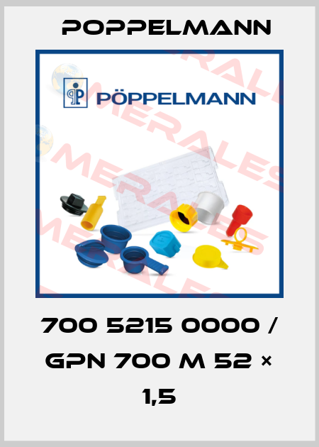 700 5215 0000 / GPN 700 M 52 × 1,5 Poppelmann
