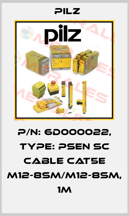 p/n: 6D000022, Type: PSEN sc cable CAT5e M12-8sm/M12-8sm, 1m Pilz