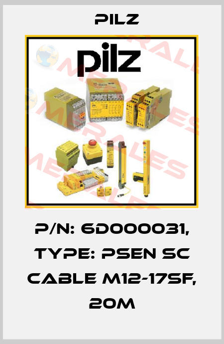 p/n: 6D000031, Type: PSEN sc cable M12-17sf, 20m Pilz