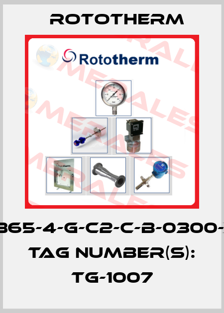 BH365-4-G-C2-C-B-0300-X-R Tag Number(s): TG-1007 Rototherm