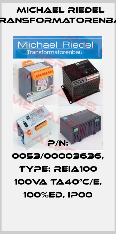 P/N: 0053/00003636, Type: REIA100 100VA ta40°C/E, 100%ED, IP00 Michael Riedel Transformatorenbau