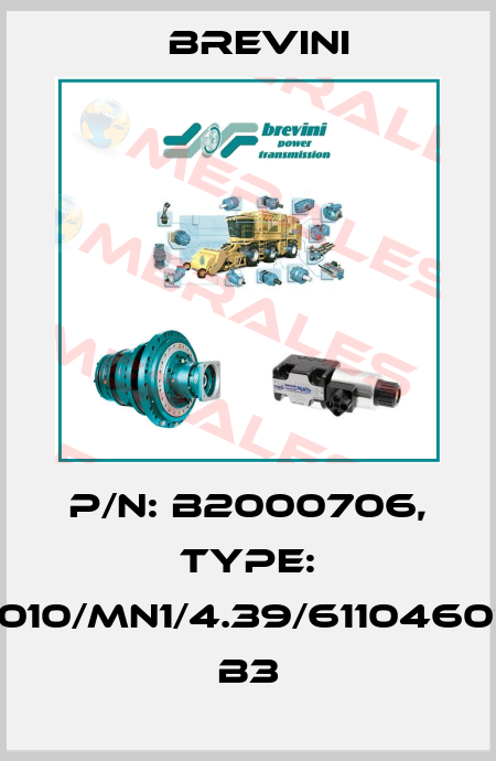 P/N: B2000706, Type: EM1010/MN1/4.39/61104601521 B3 Brevini