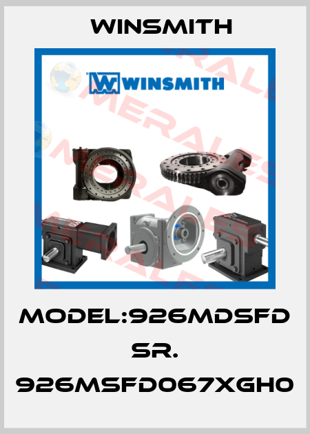 MODEL:926MDSFD SR. 926MSFD067XGH0 Winsmith
