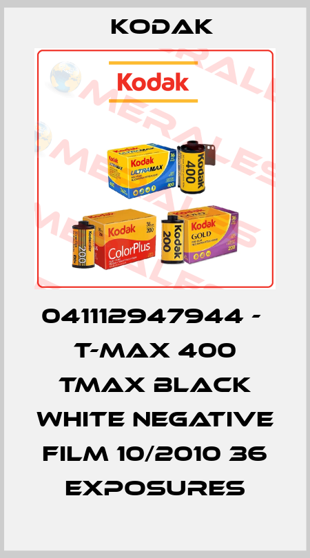 041112947944 -  t-max 400 tmax black white negative film 10/2010 36 exposures Kodak