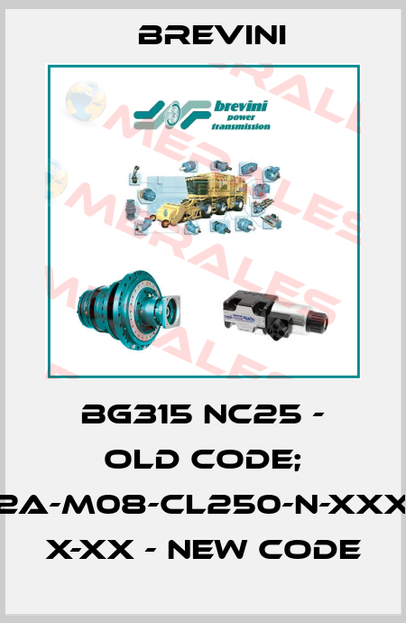 BG315 NC25 - old code; BG-S-315-2A-M08-CL250-N-XXXX-000-XX X-XX - new code Brevini