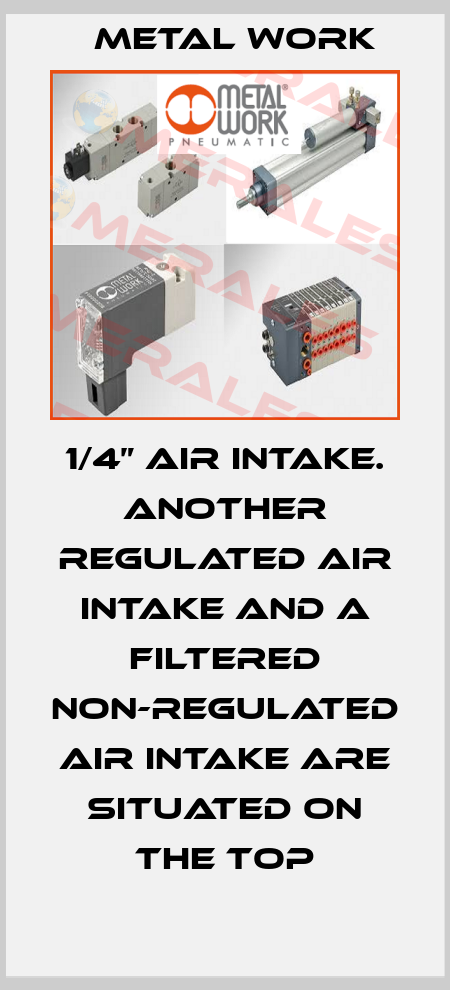 1/4” air intake. Another regulated air intake and a filtered non-regulated air intake are situated on the top Metal Work